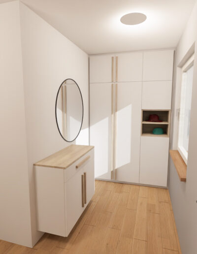 Holzwerk Neuburg | Schreinerei Neuburg – Garderobe & Sideboard Visualisierung